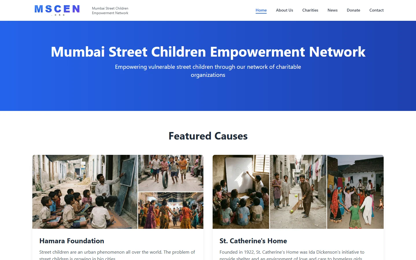 MSCEN website screenshot