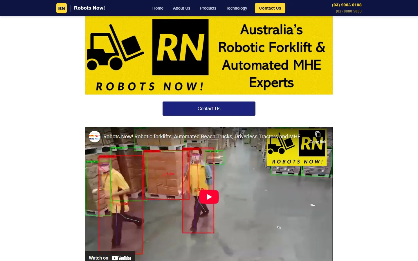 Robots Now! website screenshot